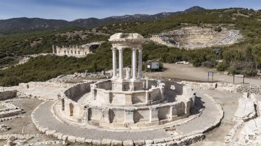 Kibyra antik şehrinin havadan görünüşü. Burdur, Türkiye