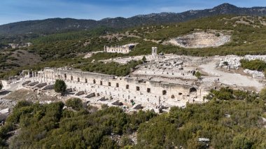 Kibyra antik şehrinin havadan görünüşü. Burdur, Türkiye