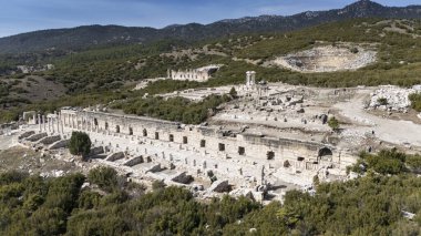 Kibyra antik şehrinin havadan görünüşü. Burdur, Türkiye
