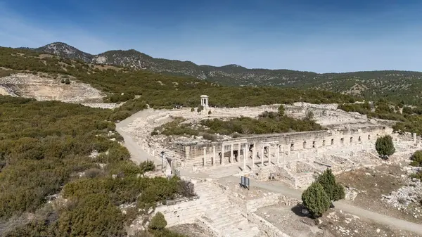 Kibyra antik şehrinin havadan görünüşü. Burdur, Türkiye