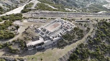 Kibyra antik şehrinin havadan görünüşü. Burdur, Türkiye