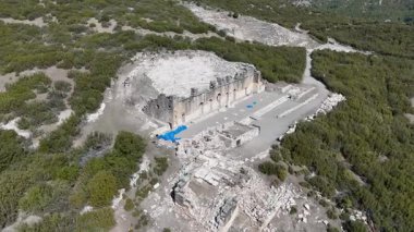 Kibyra antik şehrinin havadan görünüşü. Burdur, Türkiye