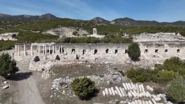 Kibyra antik şehrinin havadan görünüşü. Burdur, Türkiye