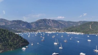 Gocek Marina ve Gocek İHA Videosu, Gocek Fethiye, Mugla Türkiye (Türkiye)