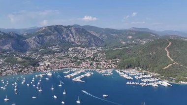 Gocek Marina ve Gocek İHA Videosu, Gocek Fethiye, Mugla Türkiye (Türkiye)