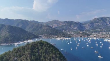 Gocek Marina ve Gocek İHA Videosu, Gocek Fethiye, Mugla Türkiye (Türkiye)