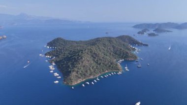 Gocek Marina ve Gocek İHA Videosu, Gocek Fethiye, Mugla Türkiye (Türkiye)