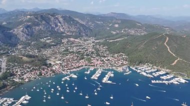 Gocek Marina ve Gocek İHA Videosu, Gocek Fethiye, Mugla Türkiye (Türkiye)