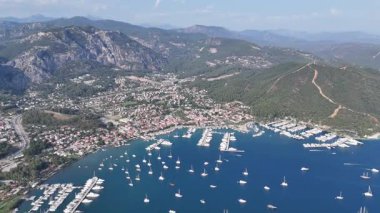 Gocek Marina ve Gocek İHA Videosu, Gocek Fethiye, Mugla Türkiye (Türkiye)