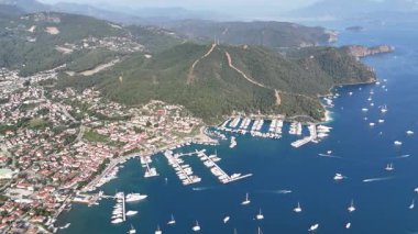 Gocek Marina ve Gocek İHA Videosu, Gocek Fethiye, Mugla Türkiye (Türkiye)
