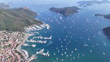 Gocek Marina ve Gocek İHA Videosu, Gocek Fethiye, Mugla Türkiye (Türkiye)