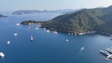 Gocek Marina ve Gocek İHA Videosu, Gocek Fethiye, Mugla Türkiye (Türkiye)