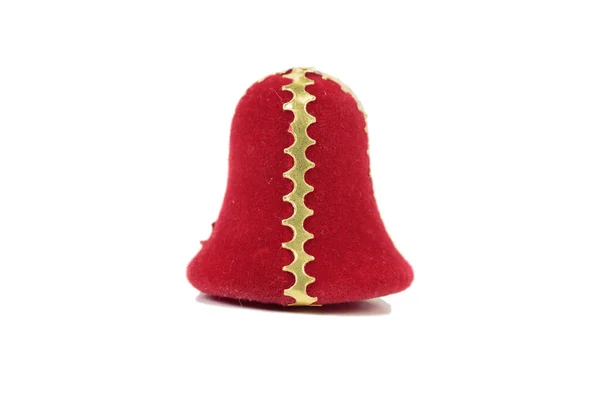 Cristmas Red Felt Hat Head Protection Sauna Isolated White Background — Stock Photo, Image