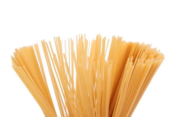 Spaghetti Piegati Budle Trova Una Superficie Bianca Primo Piano — Foto Stock