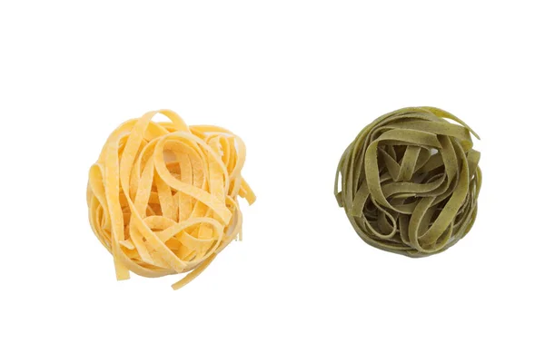 Italian Fettuccine Pasta Form Nest Isolated White Background Close — Stock Photo, Image