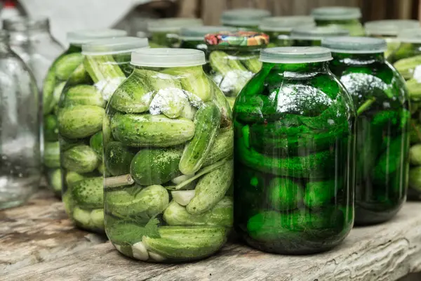 Stora Pickles Glasburk Närbild — Stockfoto