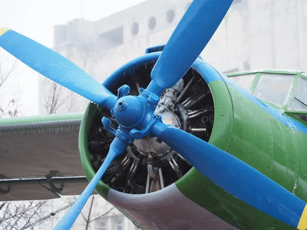 Eski Bir Uçağın Buzlu Pervanesi — Stok fotoğraf