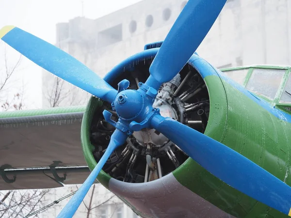 Eski Bir Uçağın Buzlu Pervanesi — Stok fotoğraf