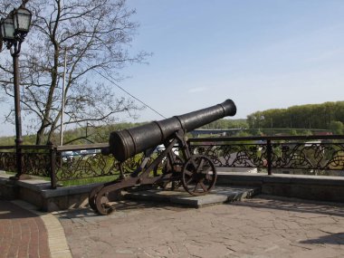 Şehir parkında eski bir top.