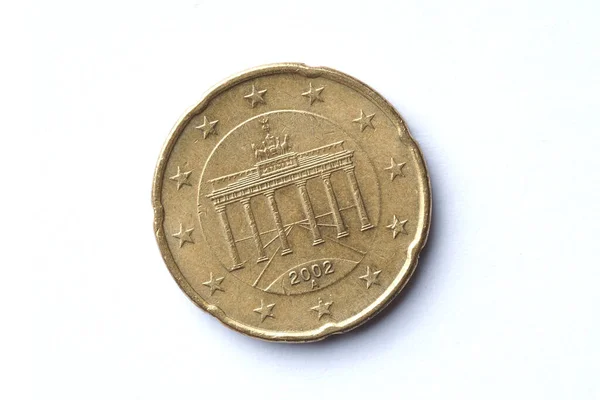 2002 Avrupa Parasının Tersi Dolaşımda Olan Küçük Çizikler Çizikler Olan — Stok fotoğraf