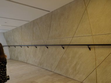 Modern Mimari Duvar ve Geometrik Panel Tasarımı Çağdaş Binada Doğrusal Desenler Oluşturuyor