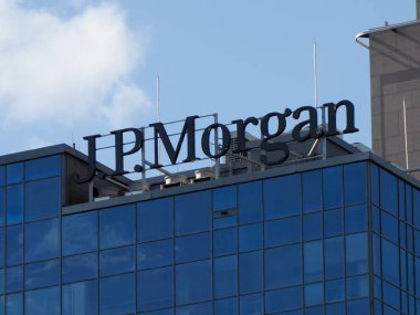 Mavi Cam Gökdelene Karşı JPMorgan Kurumsal Logosu