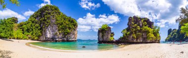 Tayland, Krabi 'deki Koh Hong' un hava görüntüsü.