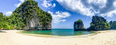 Tayland, Krabi 'deki Koh Hong' un hava görüntüsü.