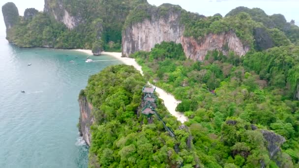 Pemandangan Udara Koh Hong Provinsi Krabi Thailand — Stok Video