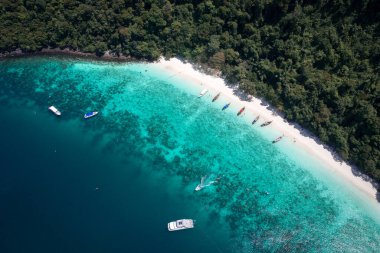 Koh Phi adalarındaki Loh Dalum ve Tonsai plajları, Krabi, Tayland, Güney Doğu Asya