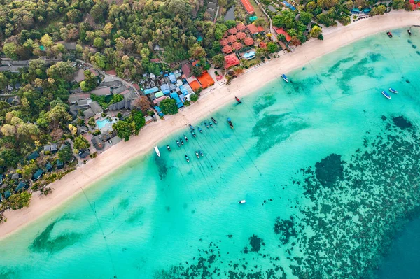 Vista Aérea Laem Tong Beach Baía Laemtong Koh Phi Phi — Fotografia de Stock