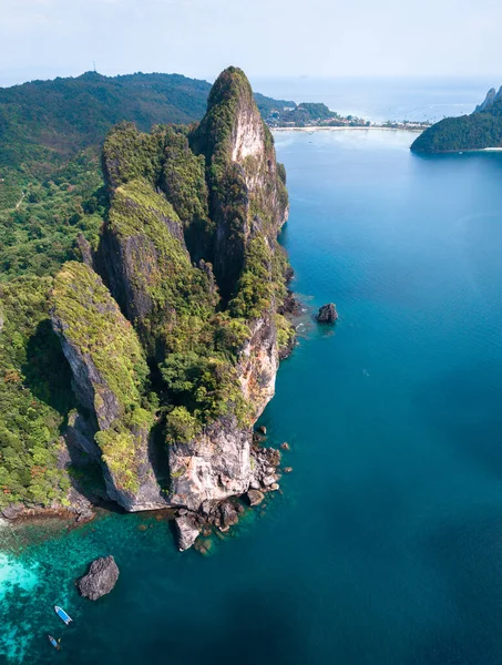 Повітряний Вид Пляж Нуї Острові Пхі Пхі Дон Крабі Таїланд — стокове фото