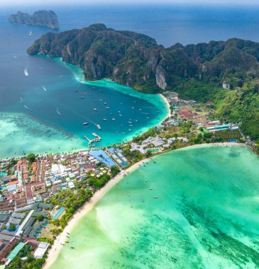 Koh Phi Phi 'deki Ton Sai Sahili, Krabi Tayland, Güney Doğu Asya