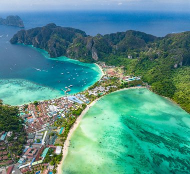 Koh Phi Phi 'deki Ton Sai Sahili, Krabi Tayland, Güney Doğu Asya