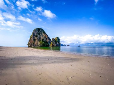 Railay ve Phra nang Mağara Sahili Krabi, Tayland, Güney Doğu Asya