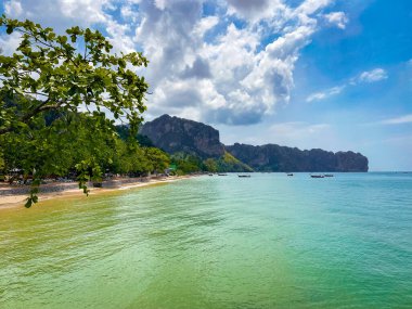 Railay ve Phra nang Mağara Sahili Krabi, Tayland, Güney Doğu Asya