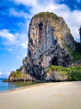 Railay ve Phra nang Mağara Sahili Krabi, Tayland, Güney Doğu Asya