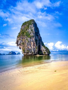 Railay ve Phra nang Mağara Sahili Krabi, Tayland, Güney Doğu Asya