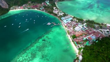 Koh Phi Phi 'deki Ton Sai Sahili, Krabi Tayland, Güney Doğu Asya