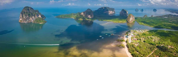 Légi Kilátás Pak Meng Beach Koh Lanta Krabi Thaiföld Kiváló — Stock Fotó