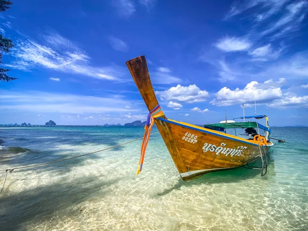Beach View Long Tail Boat Koh Kradan Island Trang Thailand — Stock Photo, Image