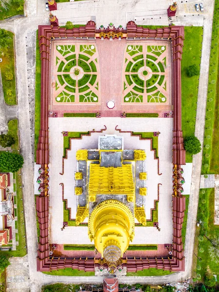 Luchtfoto Van Wat Mahathat Wichirthe Kol Krabi Thailand Zuidoost Azië — Stockfoto