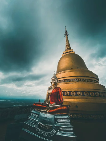 stock image Aerial view of Wat Tham Suea or Tiger Cave Temple in Krabi, Thailand, south east asia