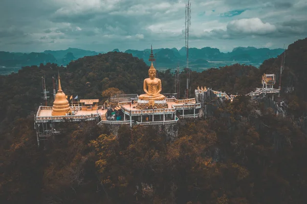 Flygfoto Över Wat Tham Suea Eller Tiger Cave Temple Krabi — Stockfoto