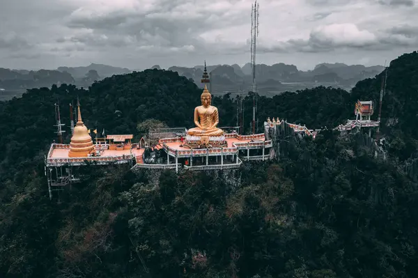 Letecký Pohled Wat Tham Suea Nebo Jeskynní Chrám Tygra Krabi — Stock fotografie