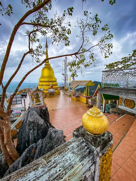Luchtfoto Van Wat Tham Suea Tiger Cave Temple Krabi Thailand — Stockfoto