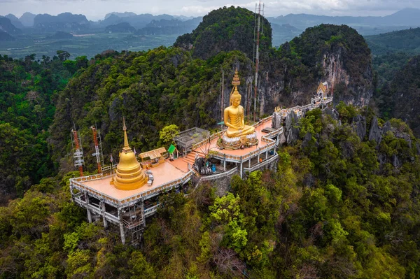 Αεροφωτογραφία Του Wat Tham Suea Tiger Cave Temple Στο Κράμπι — Φωτογραφία Αρχείου