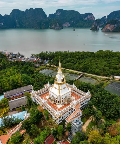 Вид Повітря Храм Ват Лаем Сак Провінції Крабі Таїланд — стокове фото