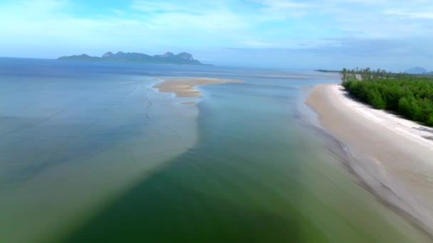 Повітряний Вид Піщаних Банків Пляжі Йонг Лінг Хат Йонг Лінг — стокове відео
