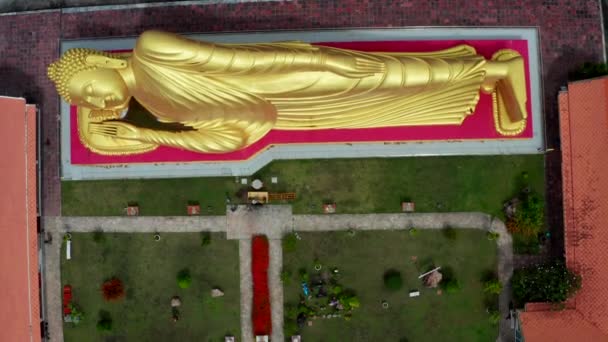 东南亚 Songkhla Wat Laem Pho寺庙 金佛静坐 — 图库视频影像
